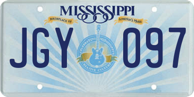 MS license plate JGY097
