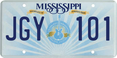 MS license plate JGY101