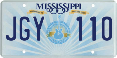 MS license plate JGY110