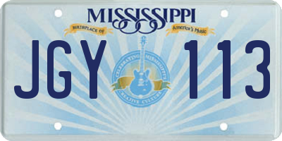 MS license plate JGY113