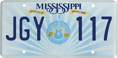 MS license plate JGY117