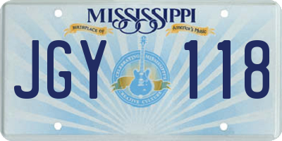 MS license plate JGY118