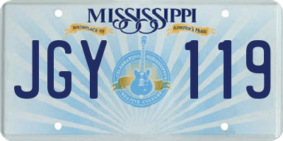 MS license plate JGY119