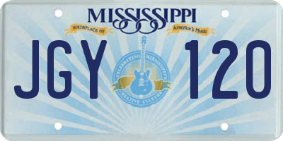 MS license plate JGY120