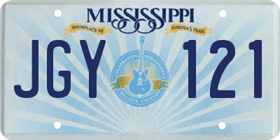 MS license plate JGY121