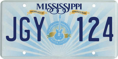 MS license plate JGY124