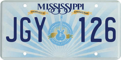 MS license plate JGY126
