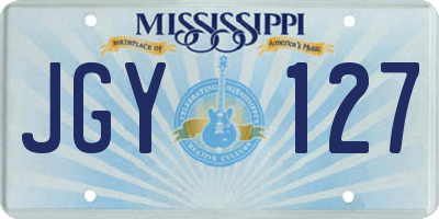 MS license plate JGY127