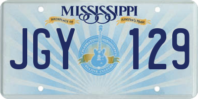 MS license plate JGY129
