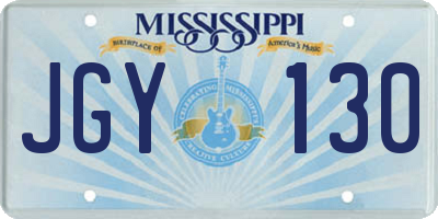 MS license plate JGY130