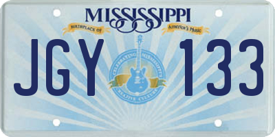 MS license plate JGY133
