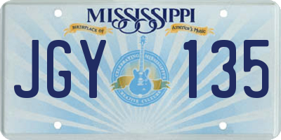 MS license plate JGY135