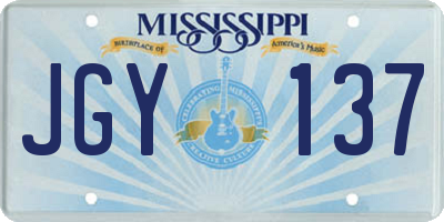 MS license plate JGY137