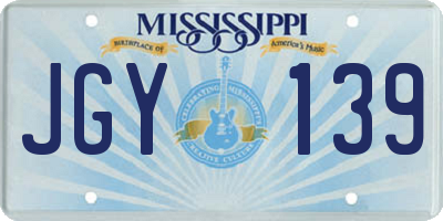 MS license plate JGY139