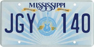 MS license plate JGY140