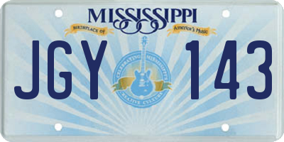 MS license plate JGY143