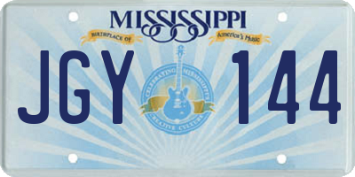 MS license plate JGY144