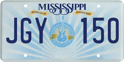 MS license plate JGY150
