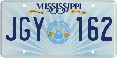 MS license plate JGY162