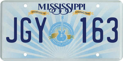 MS license plate JGY163