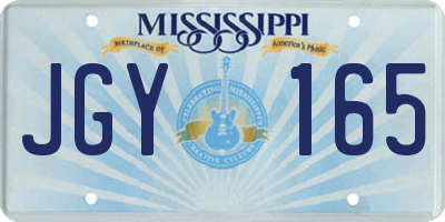 MS license plate JGY165