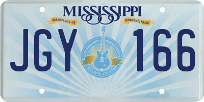 MS license plate JGY166