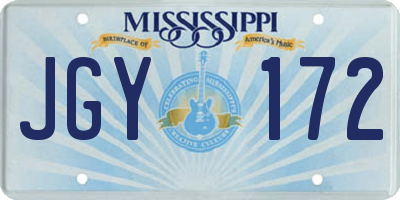 MS license plate JGY172