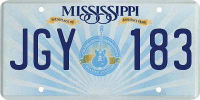 MS license plate JGY183