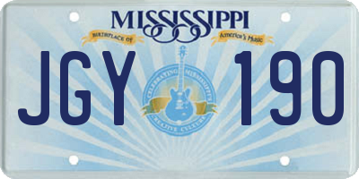 MS license plate JGY190