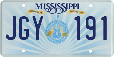 MS license plate JGY191