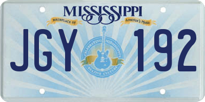MS license plate JGY192