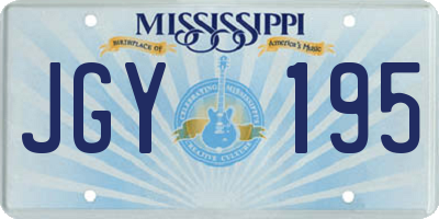 MS license plate JGY195