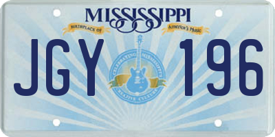 MS license plate JGY196