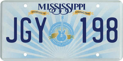 MS license plate JGY198
