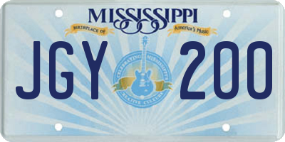 MS license plate JGY200