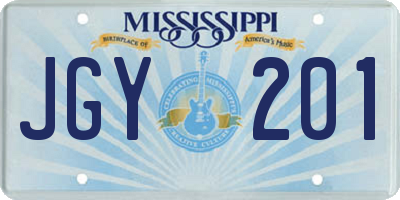 MS license plate JGY201