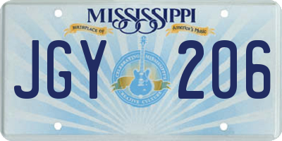 MS license plate JGY206