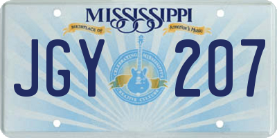 MS license plate JGY207