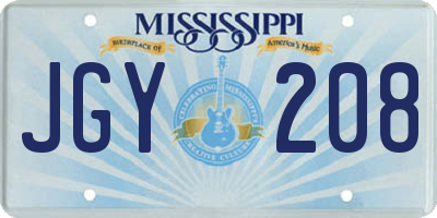 MS license plate JGY208