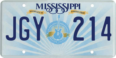 MS license plate JGY214