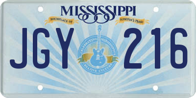 MS license plate JGY216