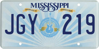 MS license plate JGY219