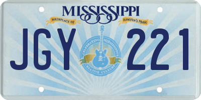 MS license plate JGY221