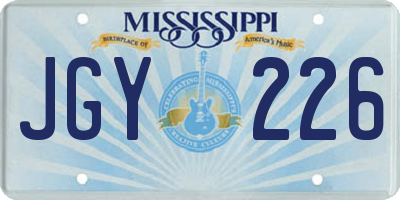 MS license plate JGY226