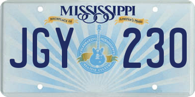 MS license plate JGY230