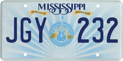 MS license plate JGY232