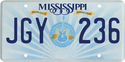 MS license plate JGY236
