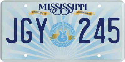 MS license plate JGY245