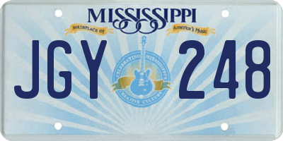 MS license plate JGY248