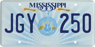 MS license plate JGY250